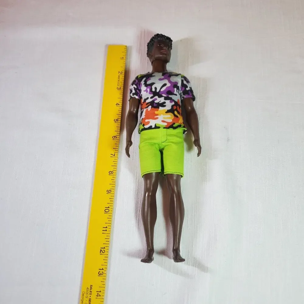 Barbie Fashionistas Ken Doll #183 Camo Shirt Lime Green Shorts Mattel Fashion